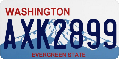 WA license plate AXK2899