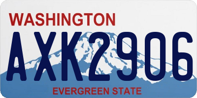 WA license plate AXK2906