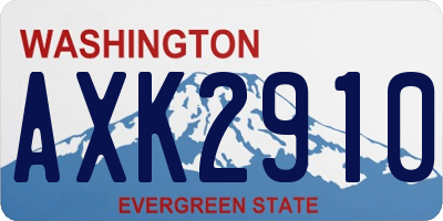 WA license plate AXK2910
