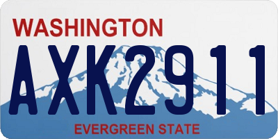 WA license plate AXK2911