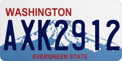 WA license plate AXK2912