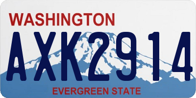 WA license plate AXK2914