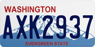 WA license plate AXK2937