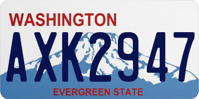 WA license plate AXK2947