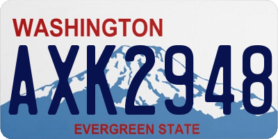 WA license plate AXK2948