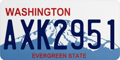 WA license plate AXK2951