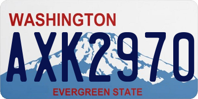 WA license plate AXK2970