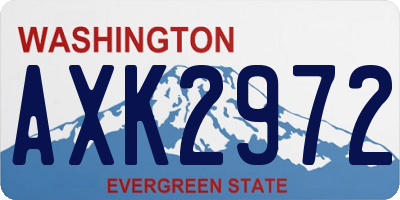 WA license plate AXK2972