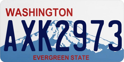 WA license plate AXK2973