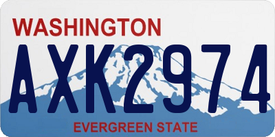 WA license plate AXK2974
