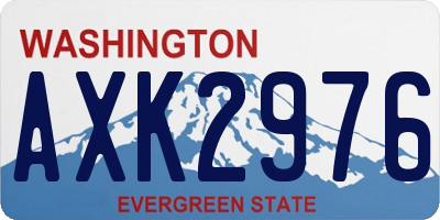 WA license plate AXK2976