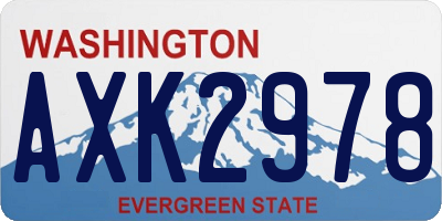 WA license plate AXK2978