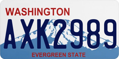 WA license plate AXK2989