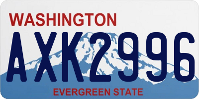 WA license plate AXK2996