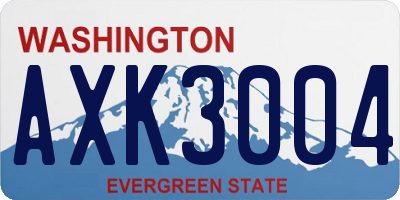 WA license plate AXK3004
