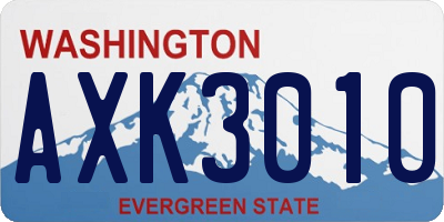 WA license plate AXK3010