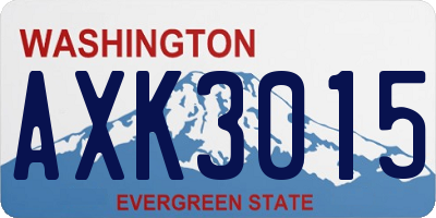 WA license plate AXK3015