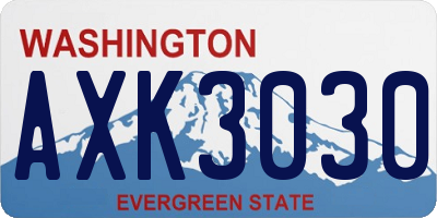 WA license plate AXK3030