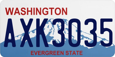 WA license plate AXK3035