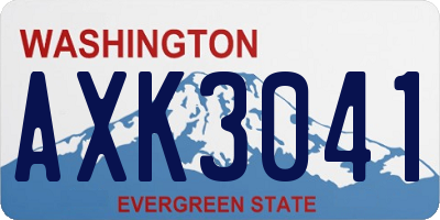 WA license plate AXK3041