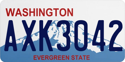 WA license plate AXK3042
