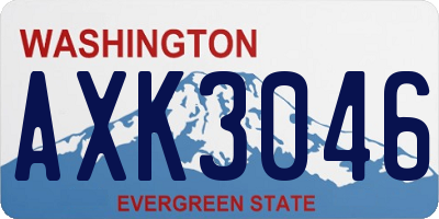 WA license plate AXK3046