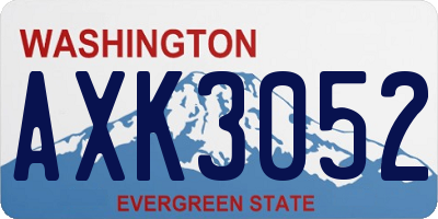 WA license plate AXK3052