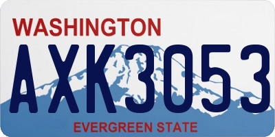 WA license plate AXK3053