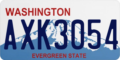 WA license plate AXK3054