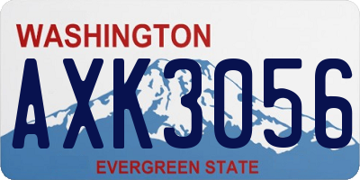 WA license plate AXK3056