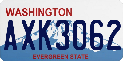 WA license plate AXK3062