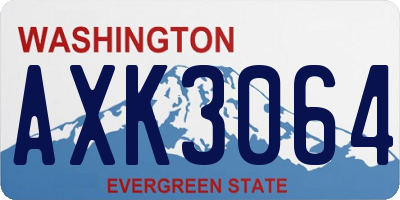 WA license plate AXK3064