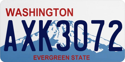 WA license plate AXK3072