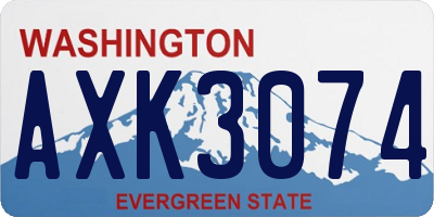 WA license plate AXK3074