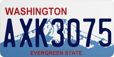 WA license plate AXK3075
