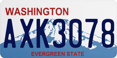 WA license plate AXK3078