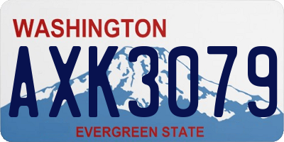 WA license plate AXK3079