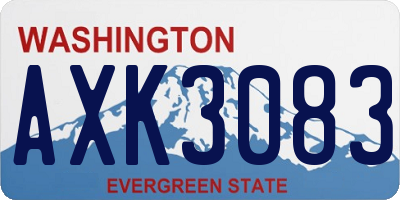 WA license plate AXK3083