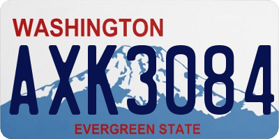 WA license plate AXK3084