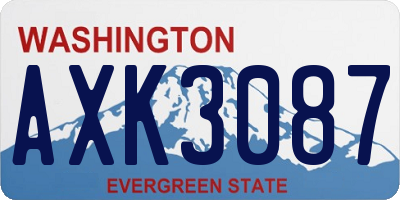 WA license plate AXK3087
