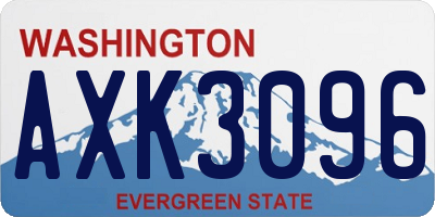 WA license plate AXK3096
