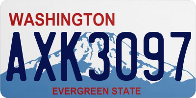 WA license plate AXK3097