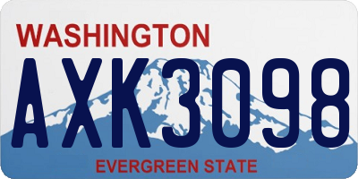 WA license plate AXK3098