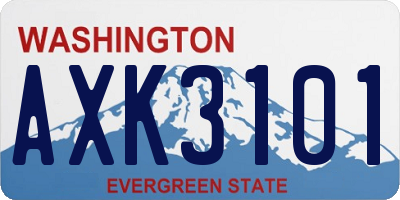 WA license plate AXK3101