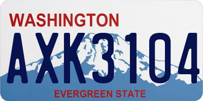 WA license plate AXK3104