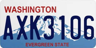 WA license plate AXK3106