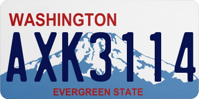 WA license plate AXK3114