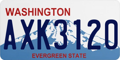 WA license plate AXK3120