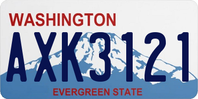 WA license plate AXK3121