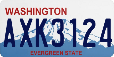 WA license plate AXK3124